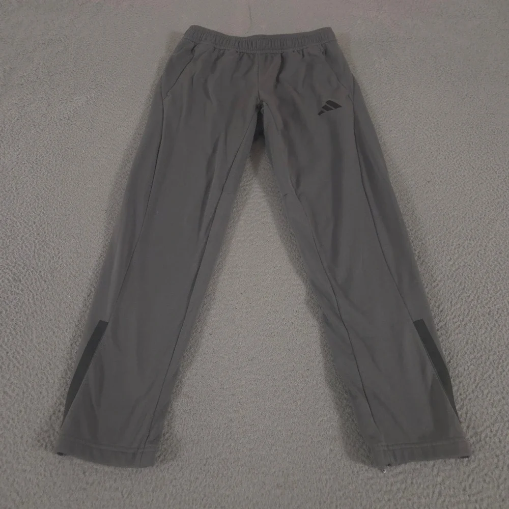 Adidas Pants Mens Medium Gray Aeroready Training Track Straight Leg Performance